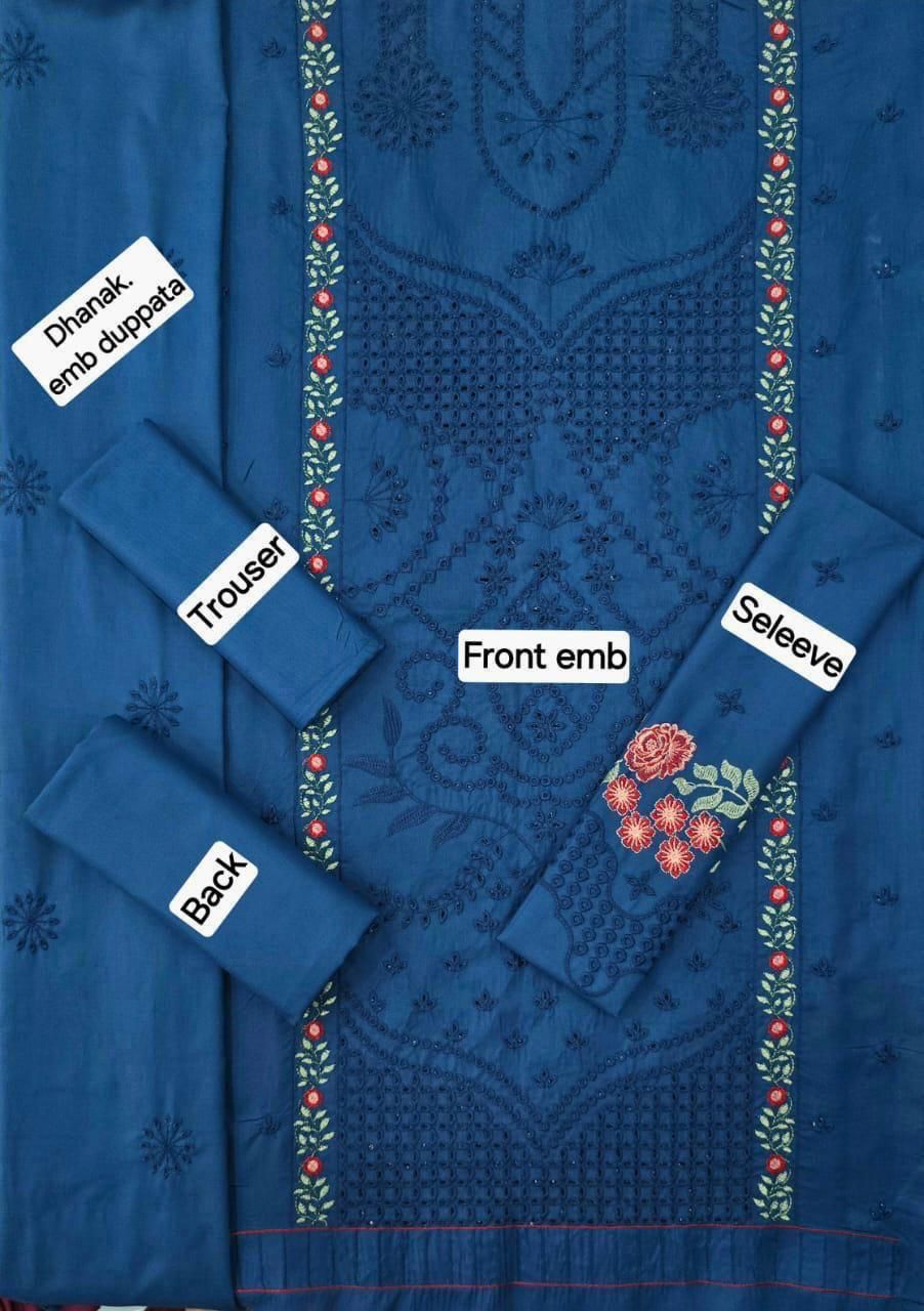 Winter Fabric-3PC Embroidered Shirt With Shawl Embroidered