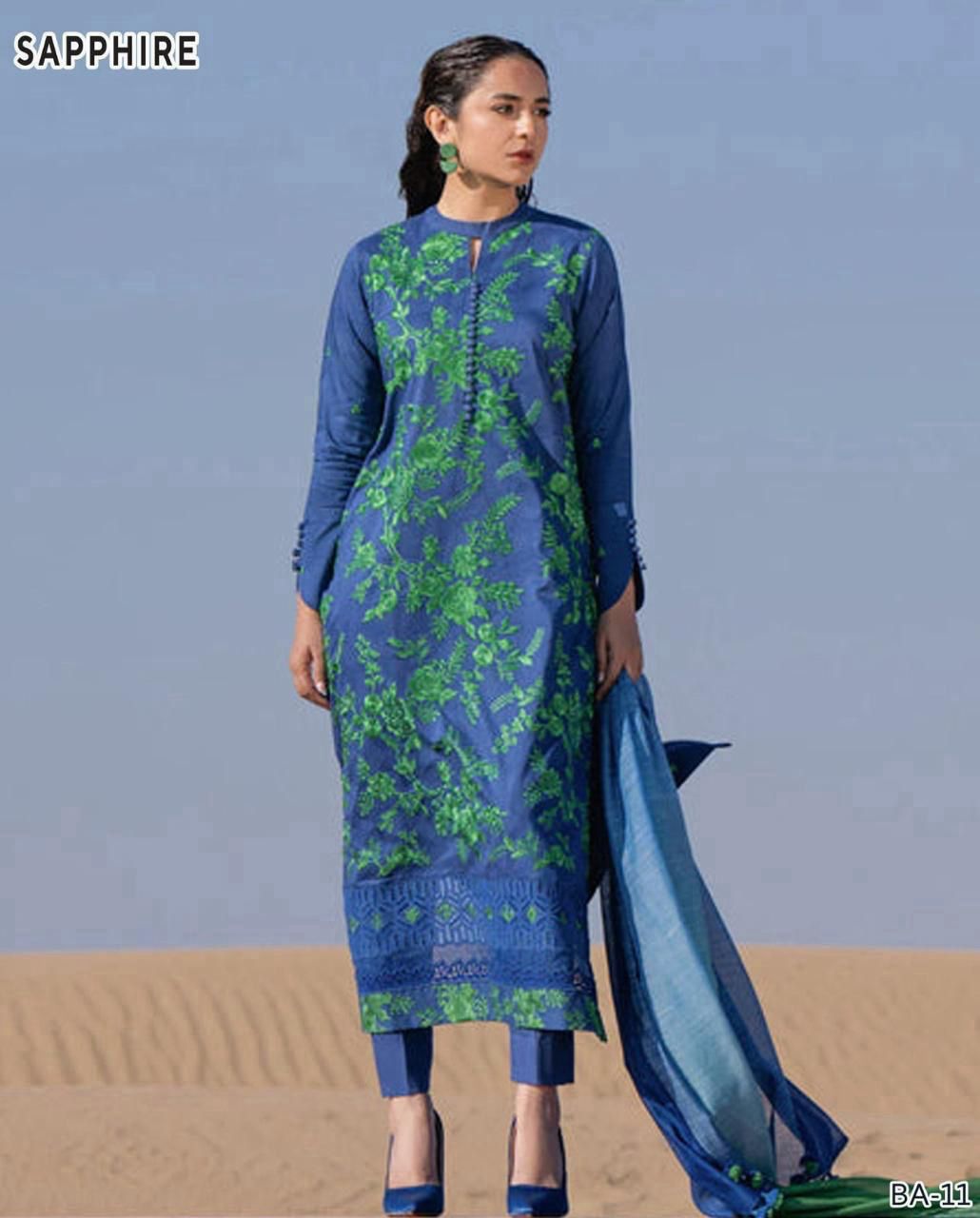 Winter Fabric-3PC Embroidered Shirt With Shawl Embroidered