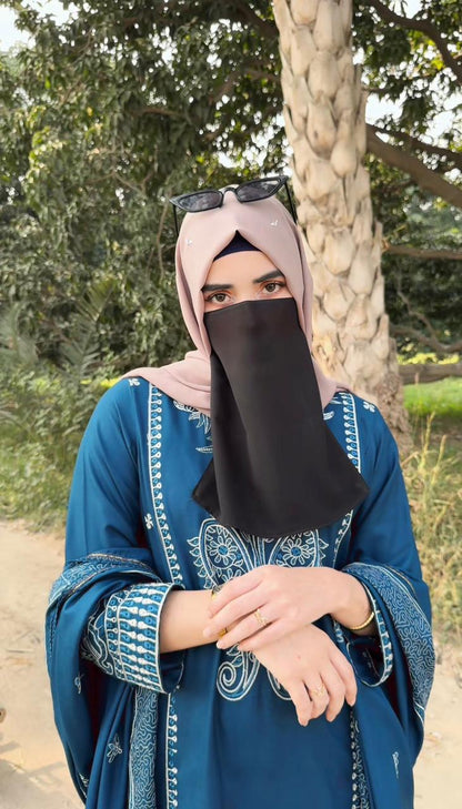 Winter Fabric-3PC Embroidered Shirt With Shawl Embroidered