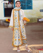 3 Piece - Unstitched Dhanak Embroidered Suit With Bamber Chiffon Embriodery Dupatta