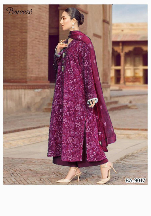 Winter Fabric-3PC Embroidered Shirt With Shawl Embroidered