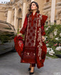 3 Piece - Unstitched Dhanak Embroidered Suit With Bamber Chiffon Embriodery Dupatta