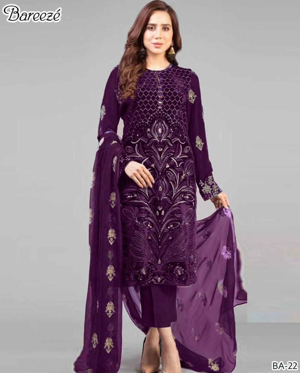 Winter Fabric-3PC Embroidered Shirt With Shawl Embroidered