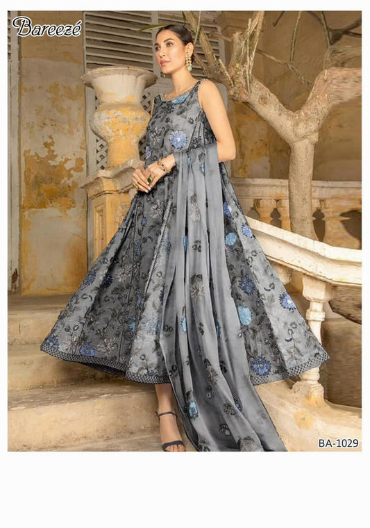 Winter Fabric-3PC Embroidered Shirt With Shawl Embroidered