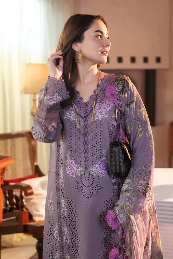 Marina-3PC Embroidered Shirt with Digital Printed Shawl