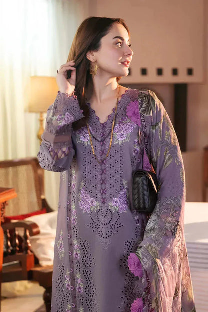 Marina-3PC Embroidered Shirt with Digital Printed Shawl