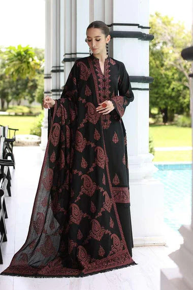 Marina-3PC Embroidered Shirt with Marina Embroidered Shawl