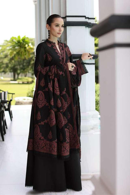 Marina-3PC Embroidered Shirt with Marina Embroidered Shawl