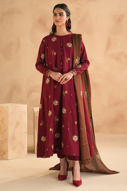Marina 3PC Embroidered With MarinaEmbroidered Shawl