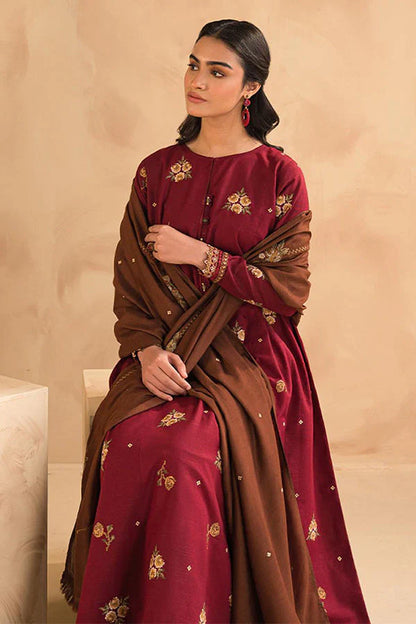 Marina 3PC Embroidered With MarinaEmbroidered Shawl