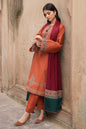Marina-3PC Embroidered Shirt with Digital Printed  Shawl