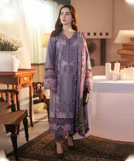 Marina-3PC Embroidered Shirt with Digital Printed Shawl