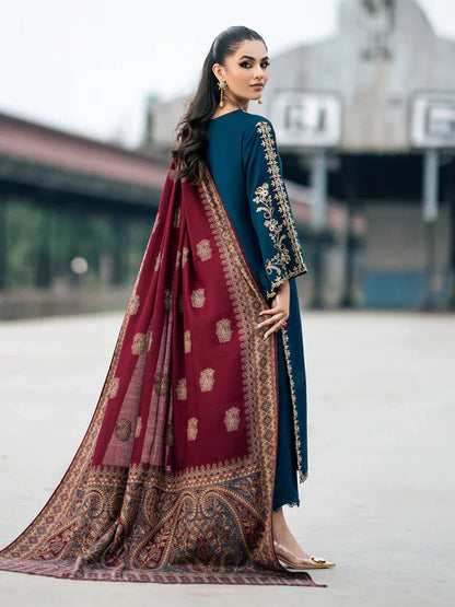 Marina-3PC Embroidered Shirt with Digital Printed Shawl