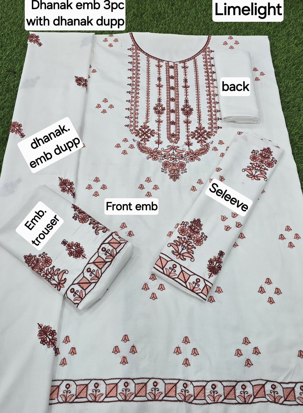 Winter Fabric-3PC Embroidered Shirt With Shawl Embroidered