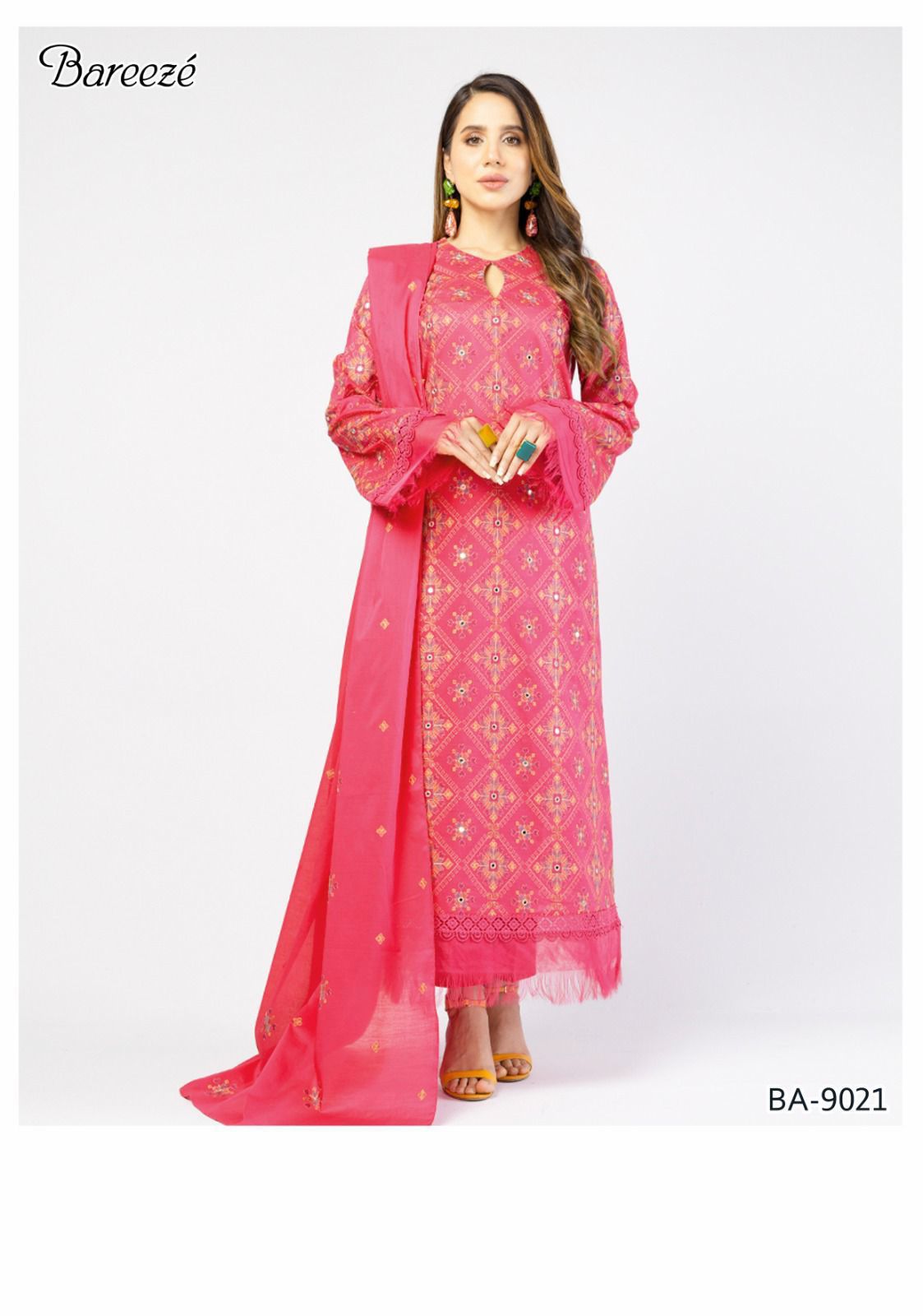 Winter Fabric-3PC Embroidered Shirt With Shawl Embroidered