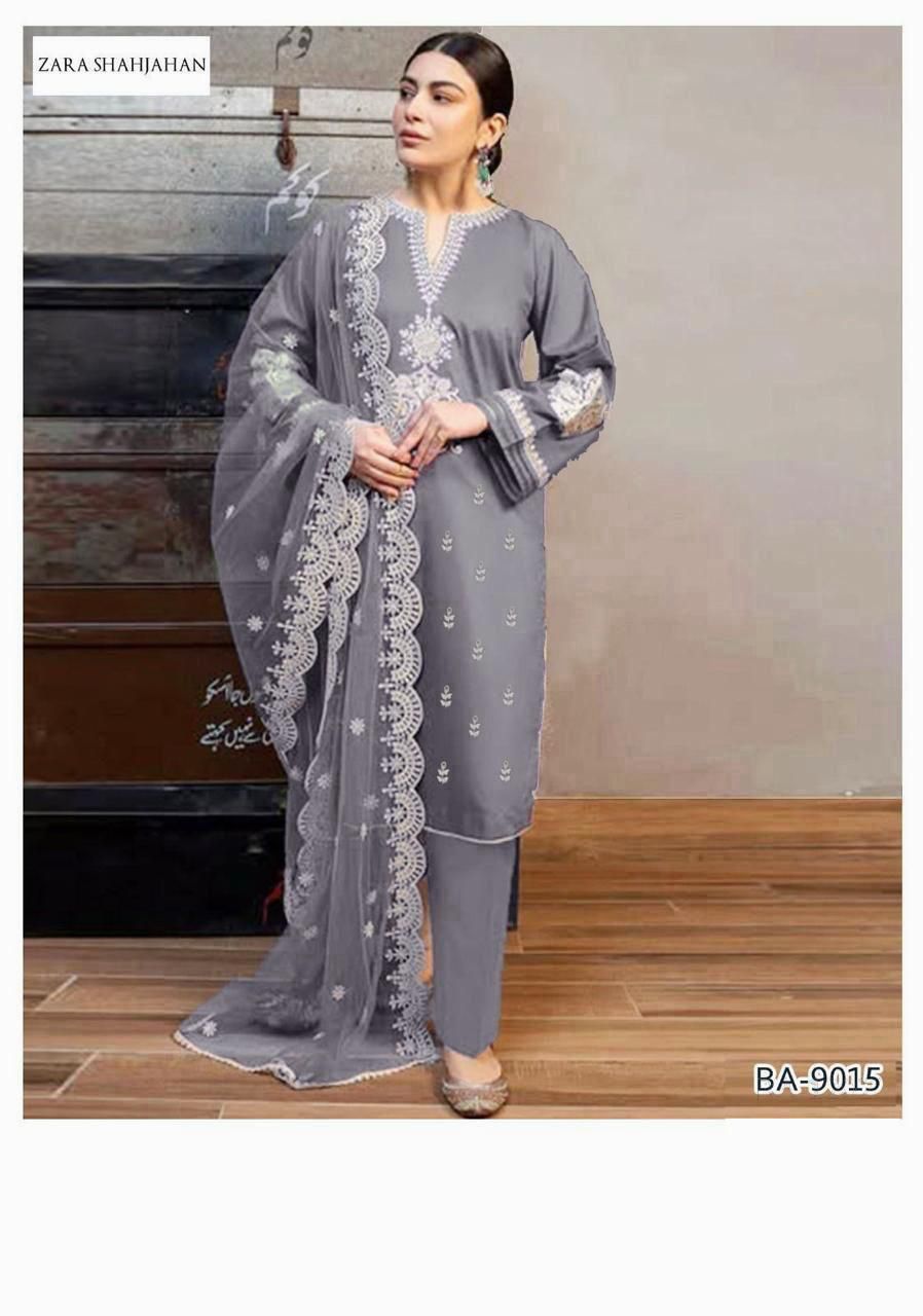 Winter Fabric-3PC Embroidered Shirt With Shawl Embroidered