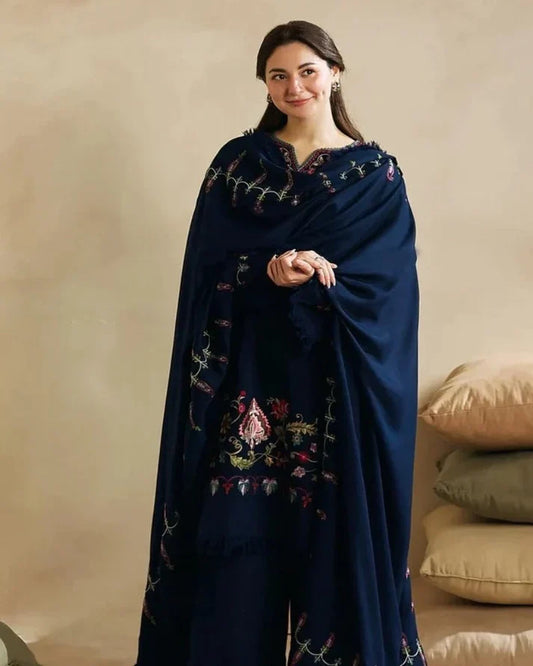 Marina 3PC Embroidered With Marina  Embroidered Dupatta
